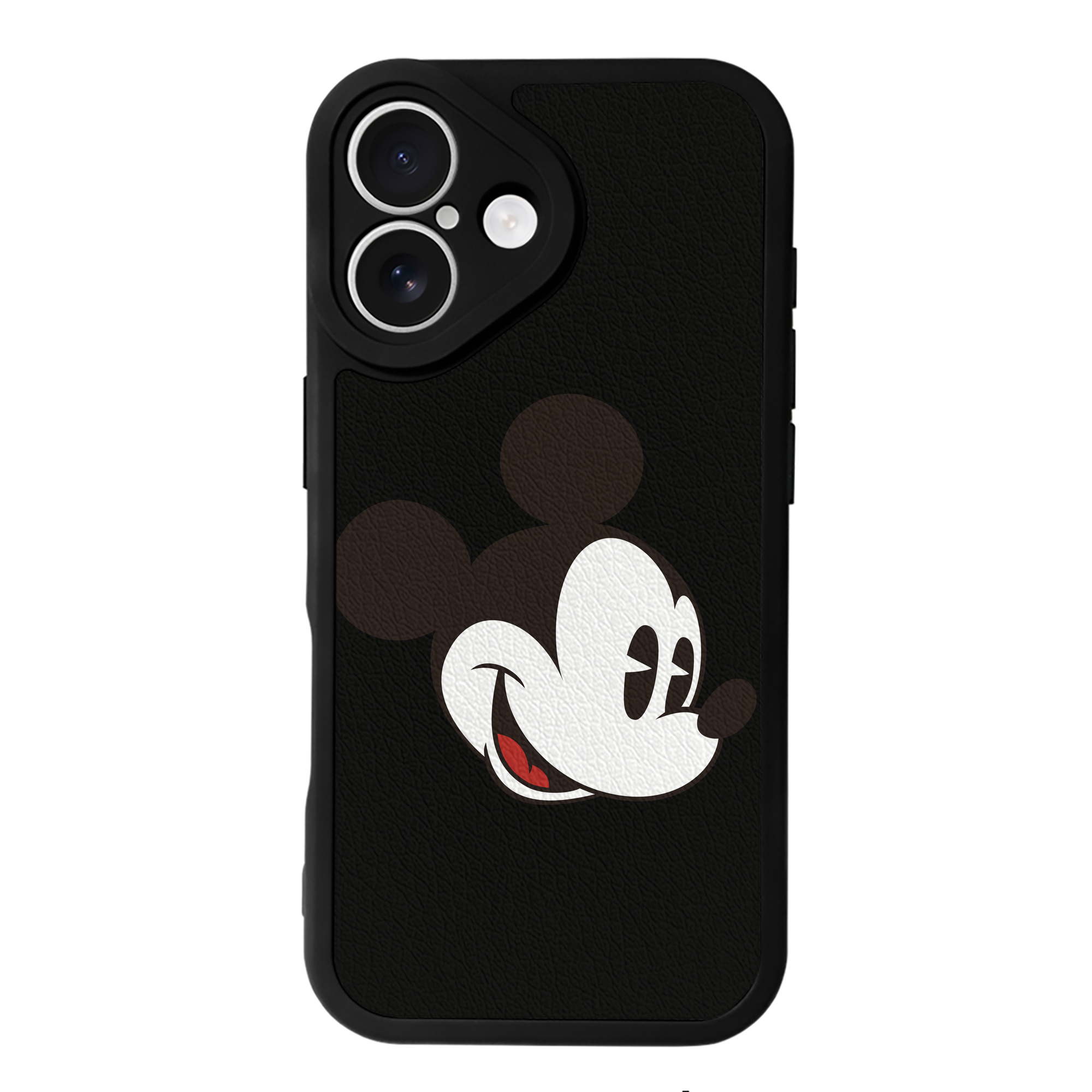 （画像用） ミッキーマウス Mickey Mouse 【iPhone 16シリーズ対応】シリコンスマホケース（レザー調） 材質：シリコン